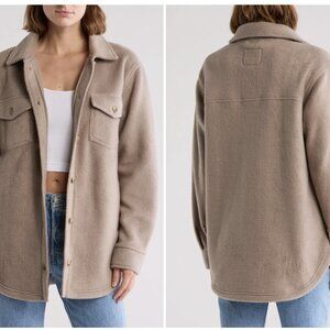 Nordstrom Rack Thread & Supply Polar Fleece Button Up Shacket Cinder Color (NWT)
